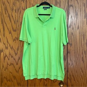 Polo Ralph Lauren Pima Soft Touch Polo Shirt Mens XXL Lime Green Pony